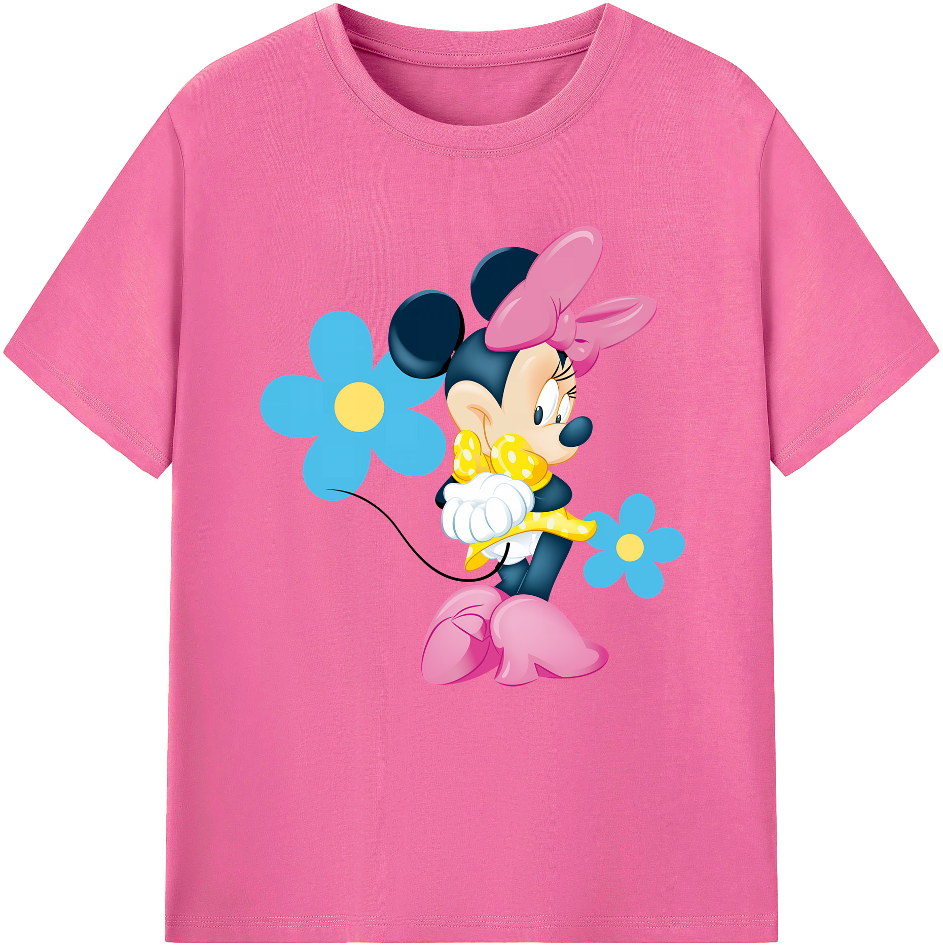 （画像用） ミッキーマウス Mickey Mouse レディースカジュアルプリントTシャツ（綿100％）